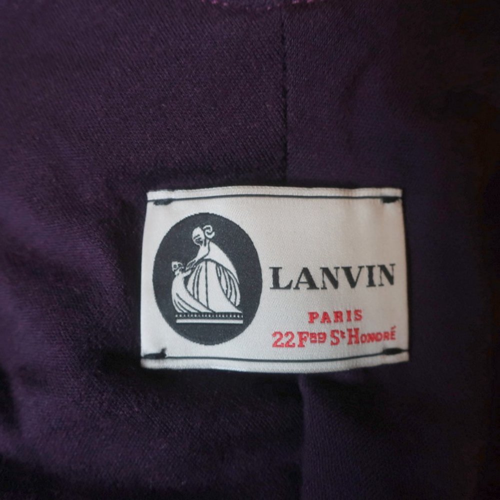 LANVIN DRESS PURPLE WOOL SIZE 40 LONG SLEEVE V-NECK - Picture 6 of 8